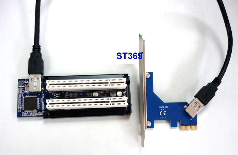 ST369 PCI-E express X1 to dual PCI riser card with USB3.0 cable